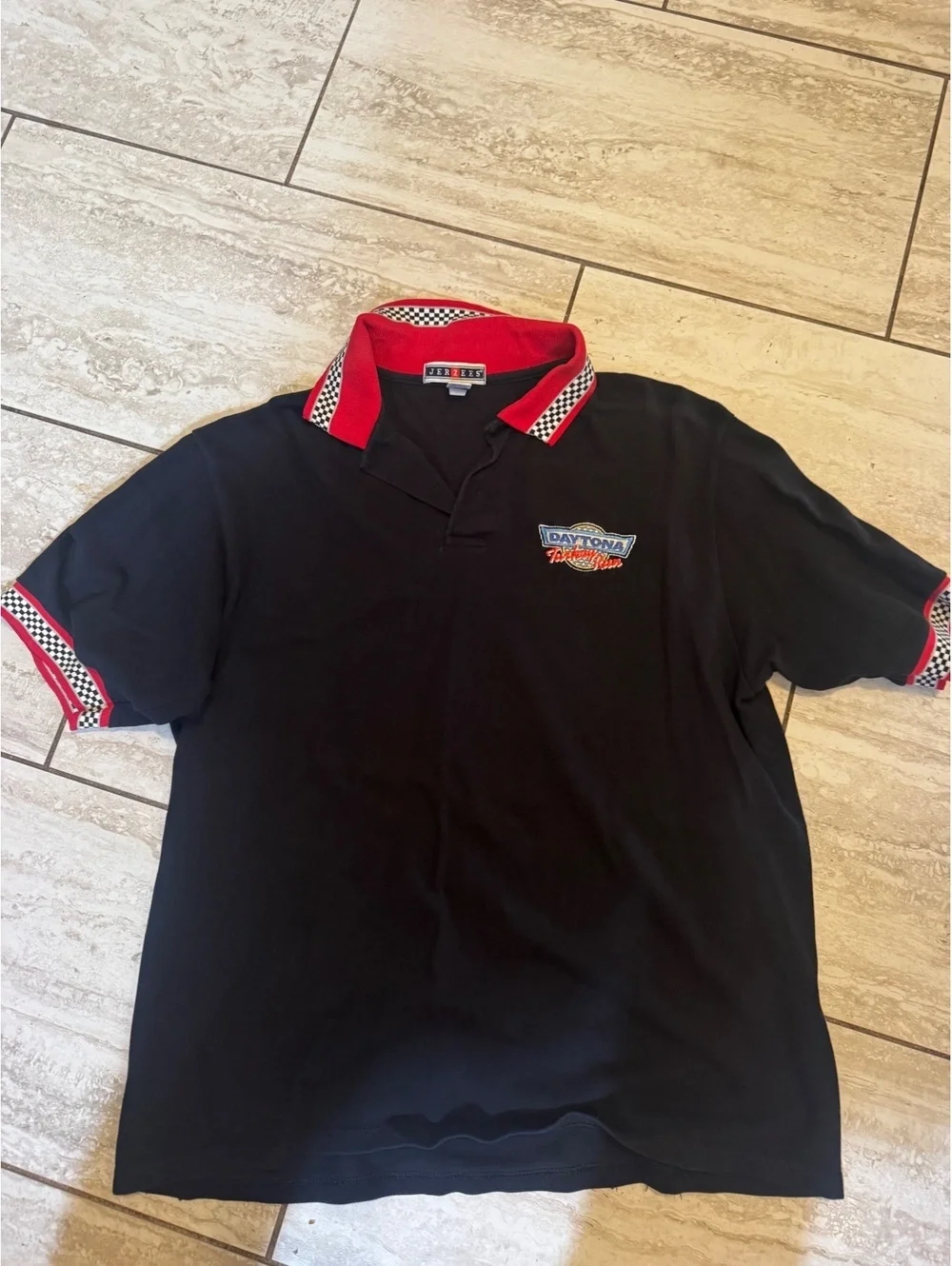 VINTAGE EMBROIDERED DAYTONA TURKEY RUN CAR SHOW RACING POLO XL